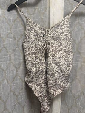 ACACIA Kokomo swimwear Taupe & Cream One-Piece